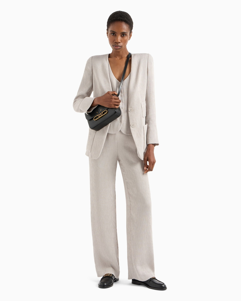 EMPORIO ARMANI SINGLE-BREASTED JACKET IN FLUID CANNETÉ outlook