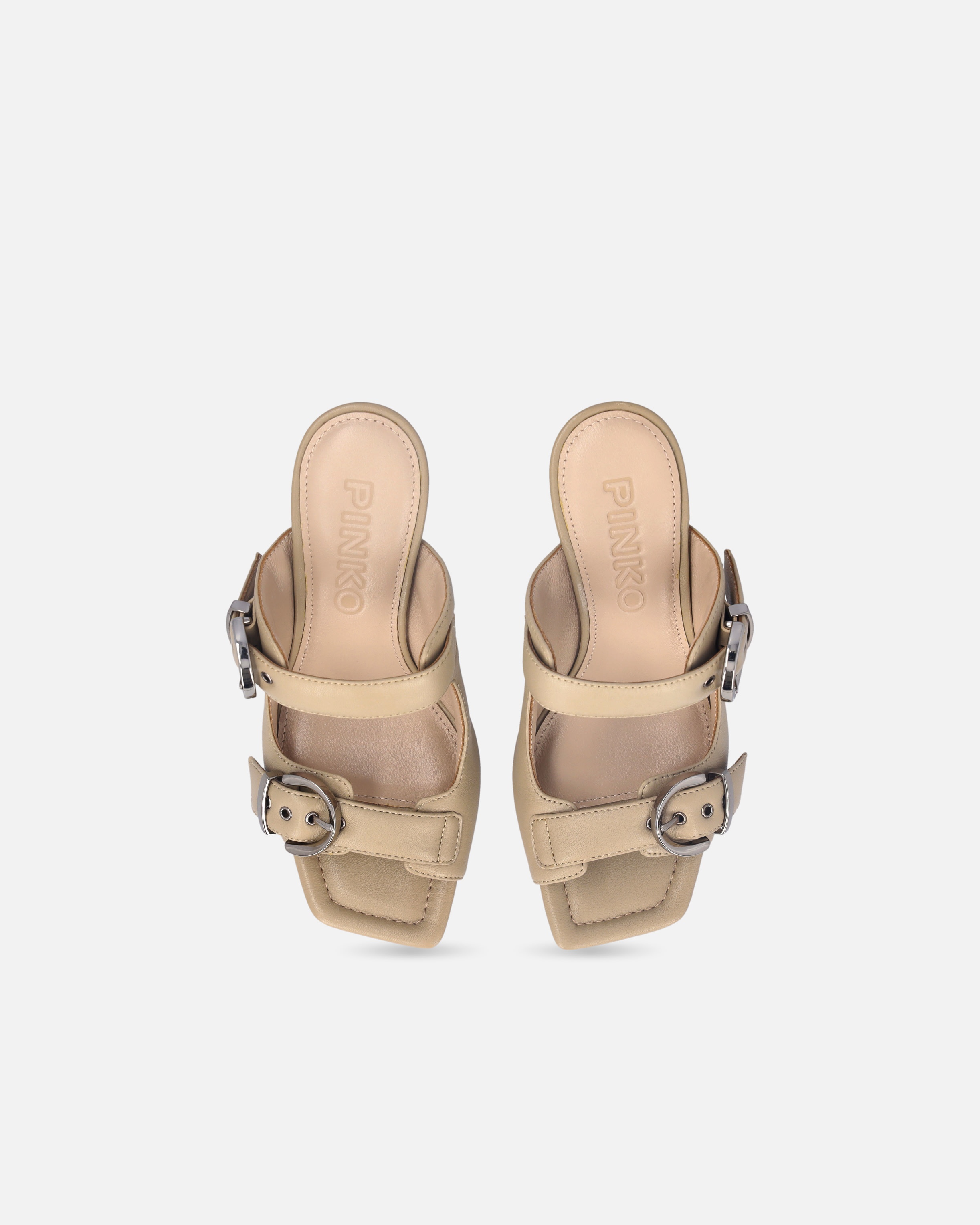 NAPPA LEATHER SANDALS WITH STRAPS AND HEEL - 9
