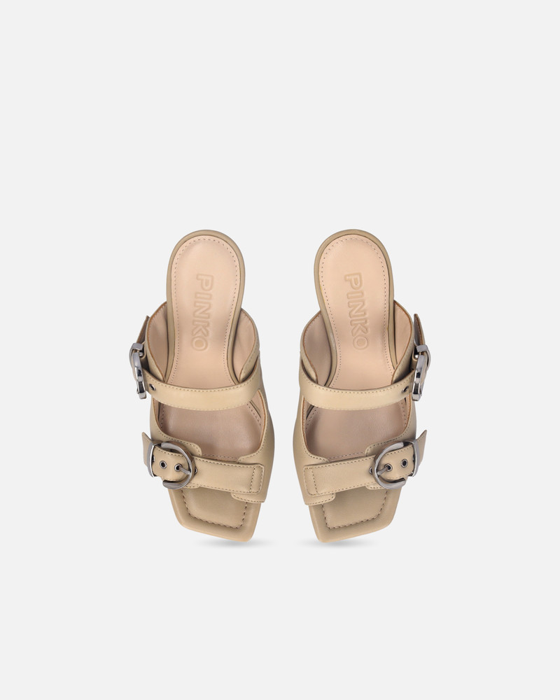 NAPPA LEATHER SANDALS WITH STRAPS AND HEEL 9