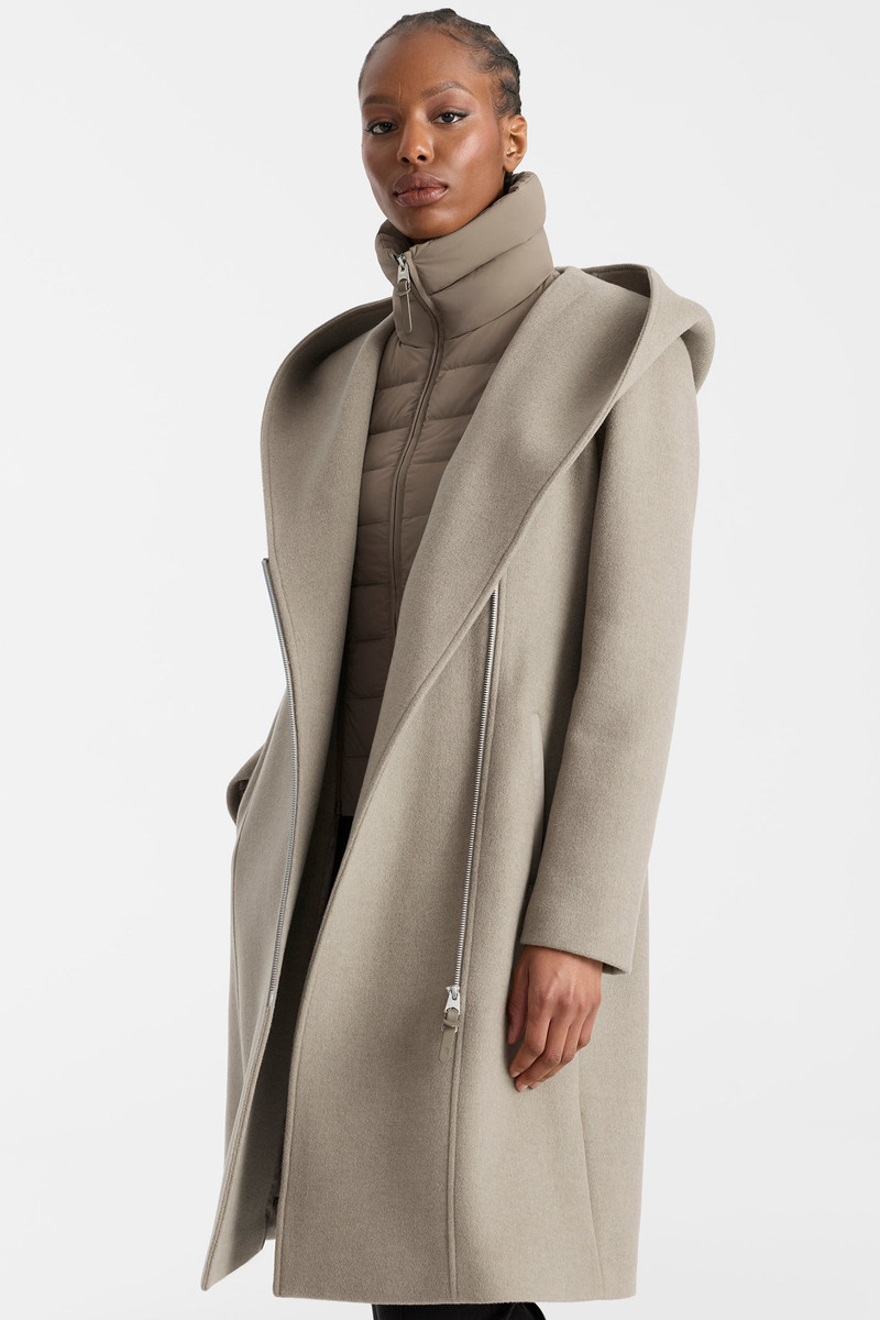 SHIA-SLBZ 2-in-1 double-face wool coat with removable bib 9