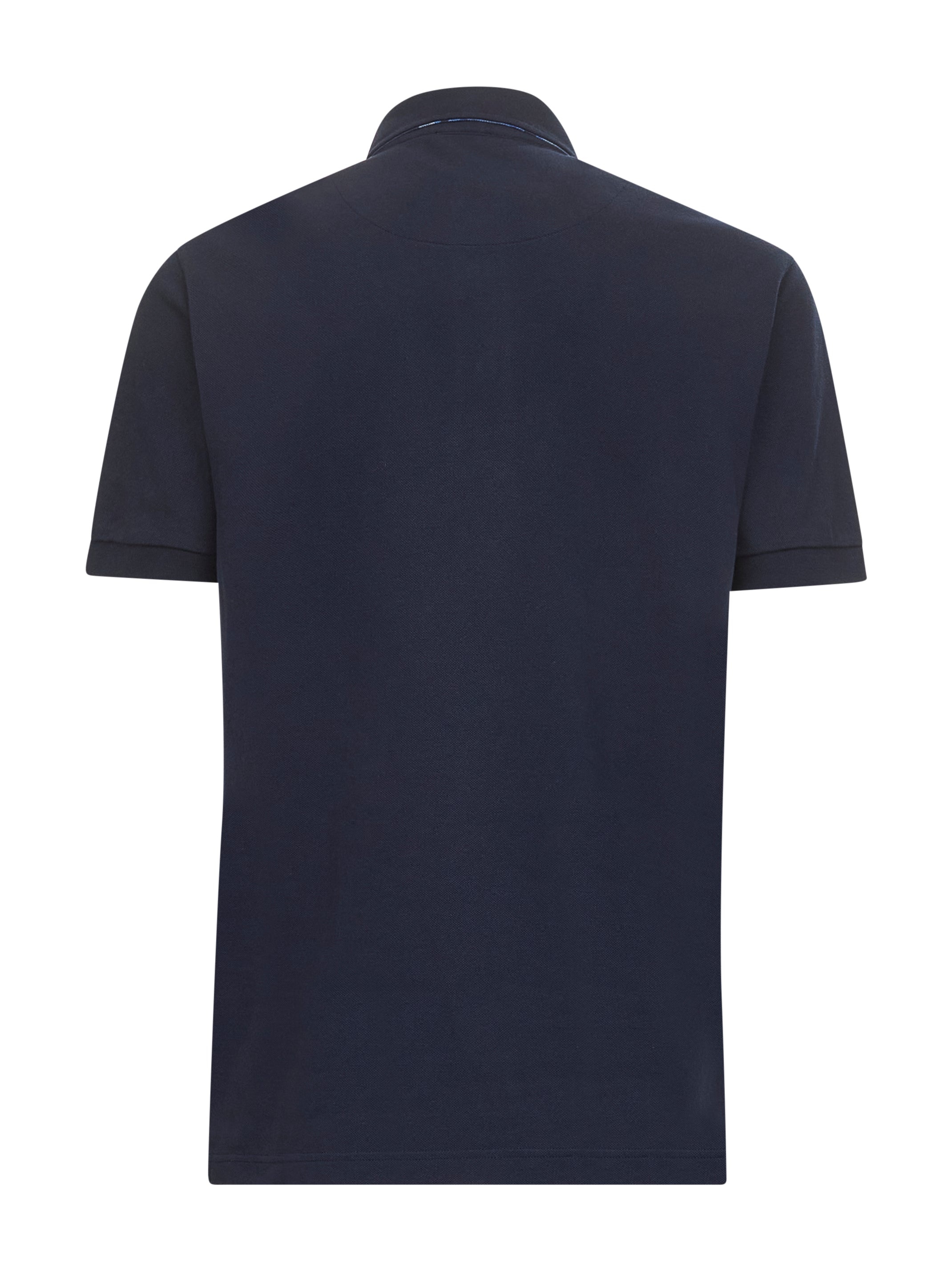 Blue cotton piquet polo shirt - 2