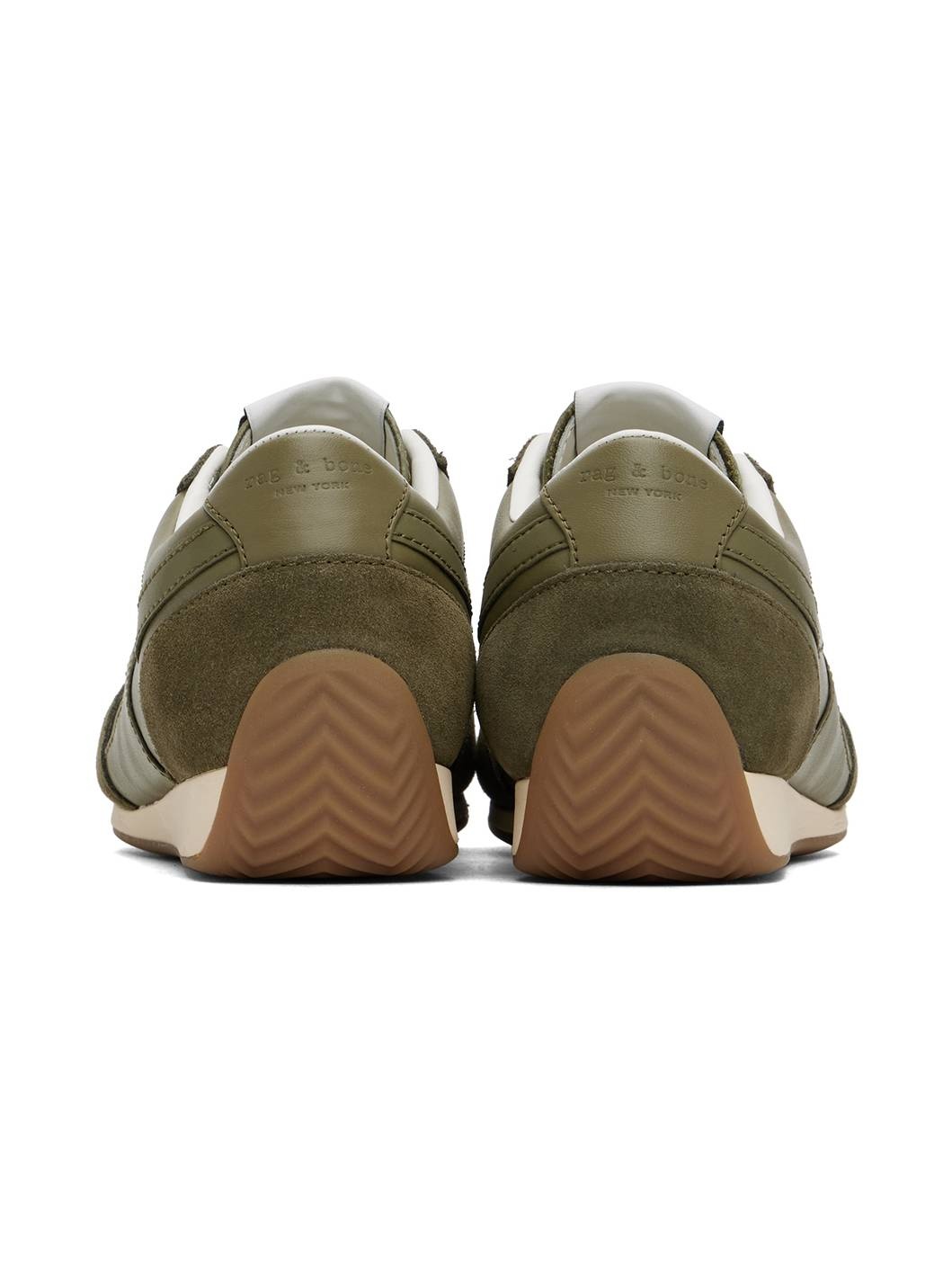 Green Slim Suede Retro Runner Sneakers - 2