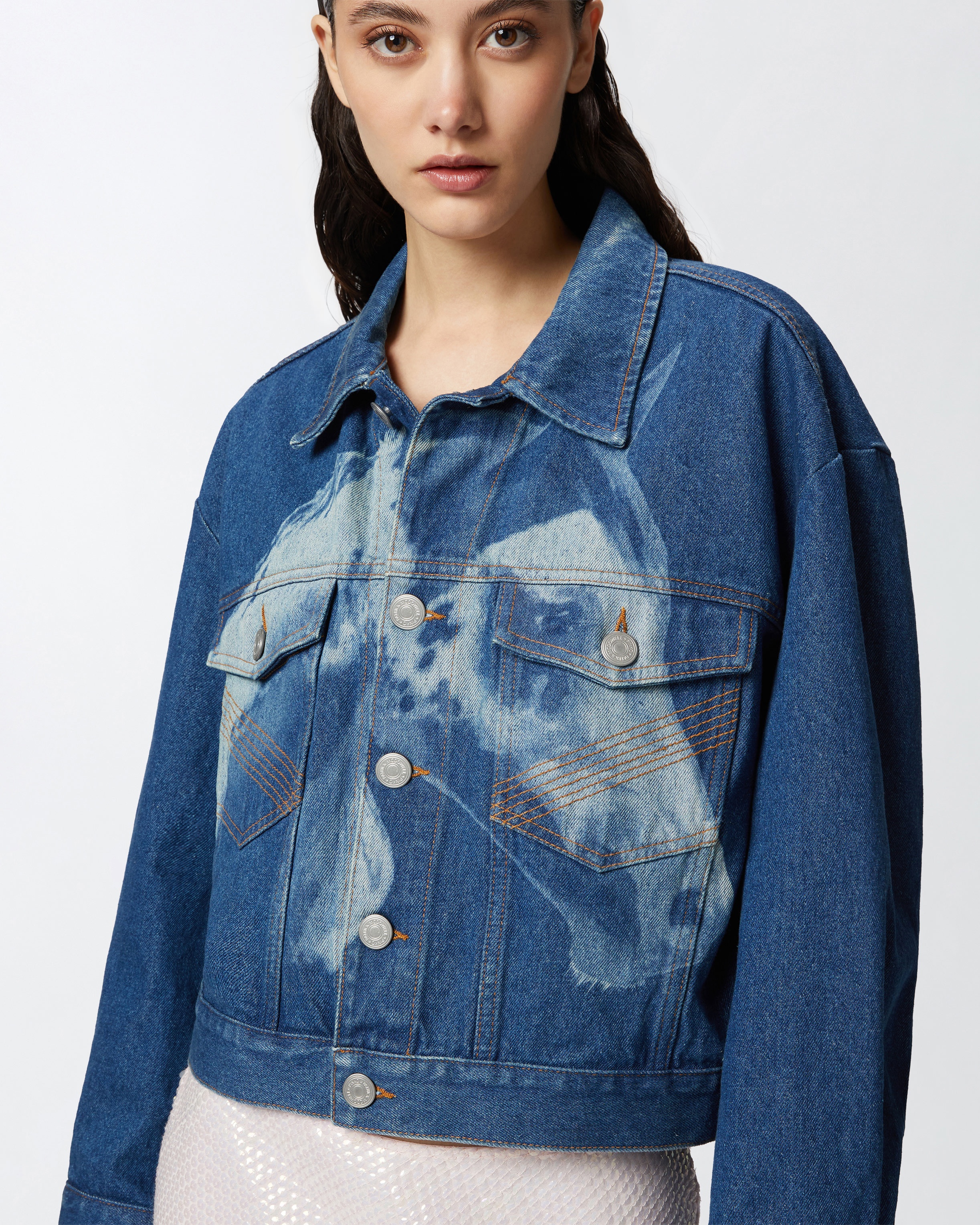 REIMAGINE BY PINKO X PATRICK MCDOWELL DENIM JACKET WITH HORSE PRINT - 5