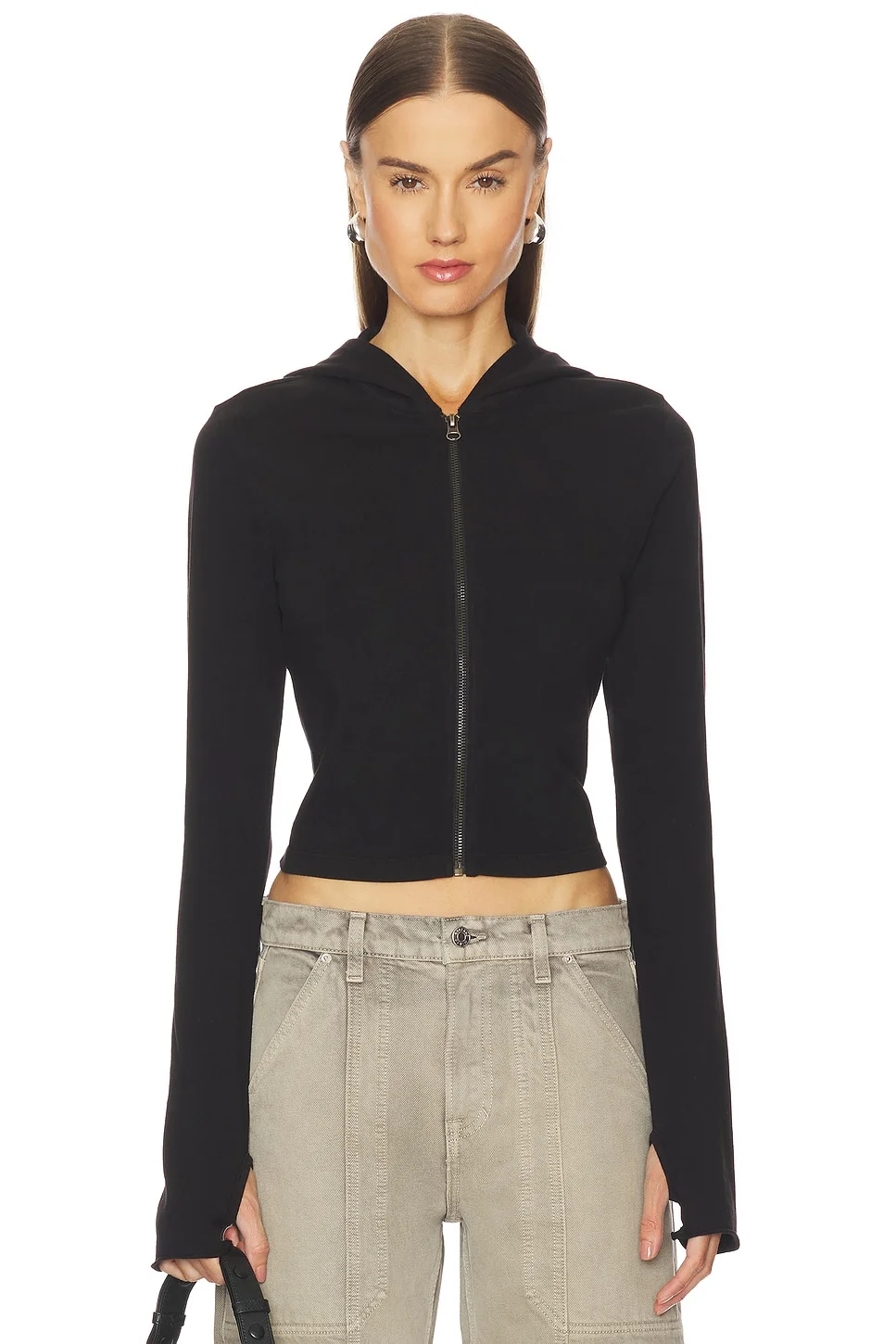 Shrunken Zip Hoodie - 1