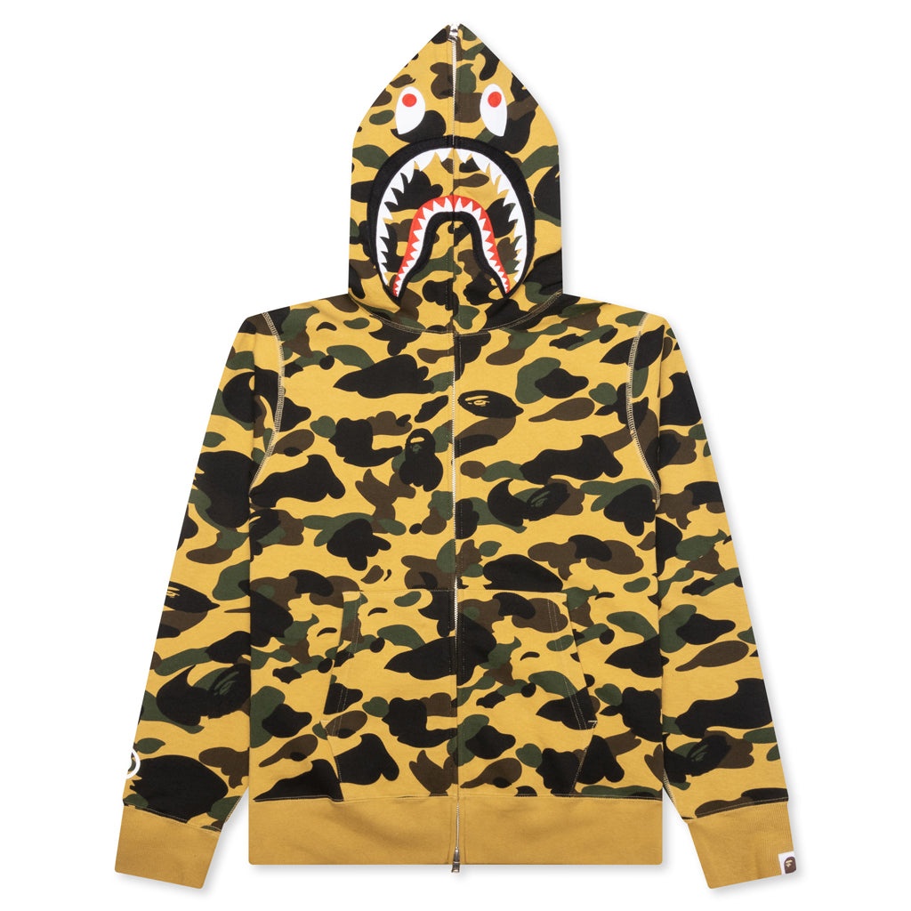 1ST CAMO 2ND SHARK FULL ZIP HOODIE - YELLOW - 1