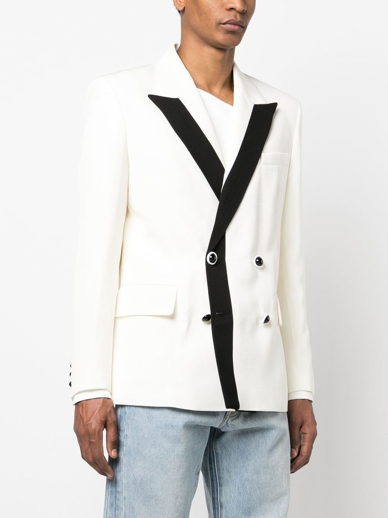 contrast-lapel double-breasted blazer 3