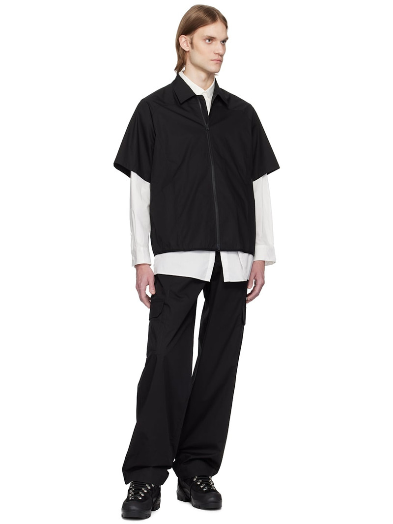 GR10K Black Poplin Zipped Short Sleeve Shirt outlook