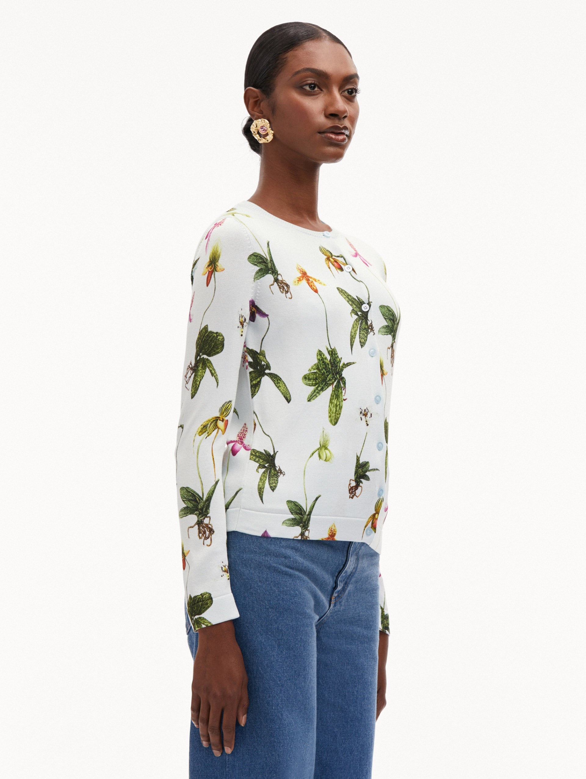 ORCHID PRINTED CARDIGAN - 5