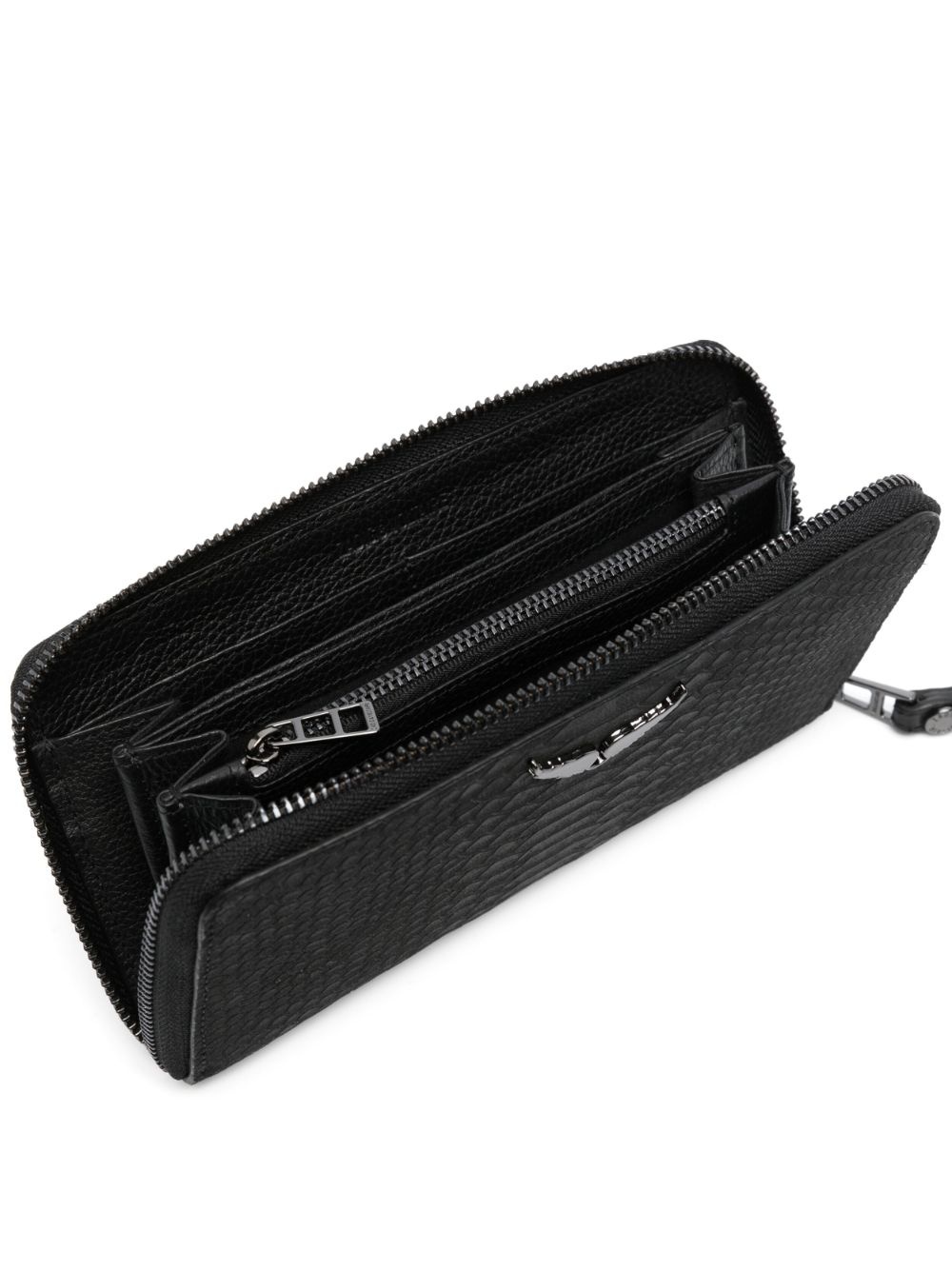 crocodile-effect leather wallet - 3