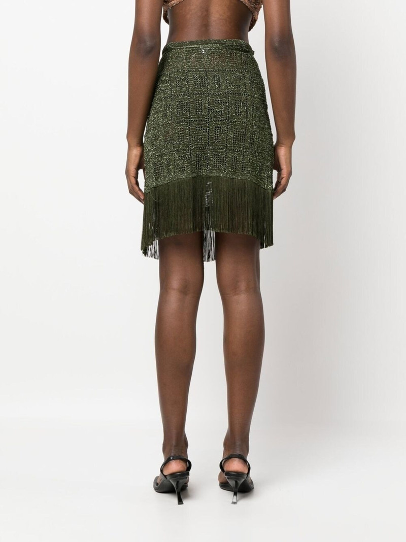 fringe-detail macramé skirt 4