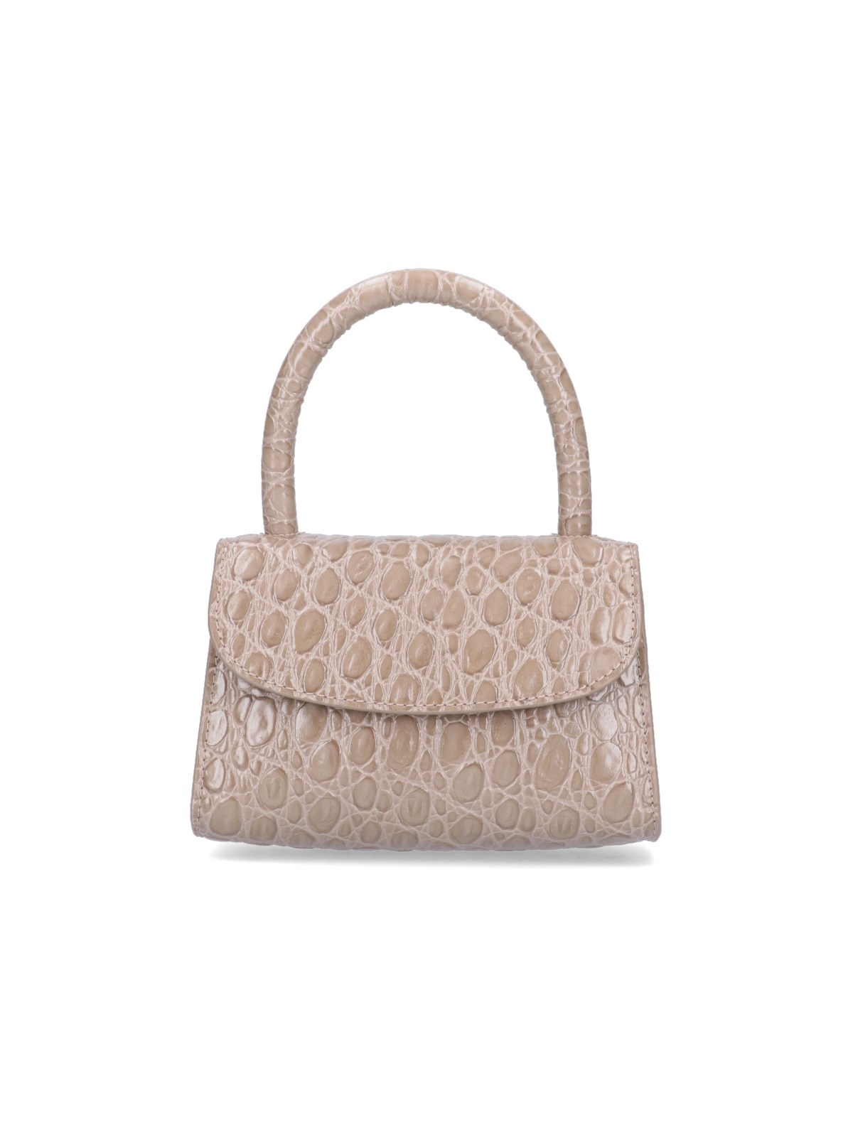 ☆【BY FAR】☆MINI CIRCULAR CROCO EMBOSSED TOP HANDLE TOTE☆ by FAR Women's Mini Croco Top Handle Bag - Black - Tote Bags