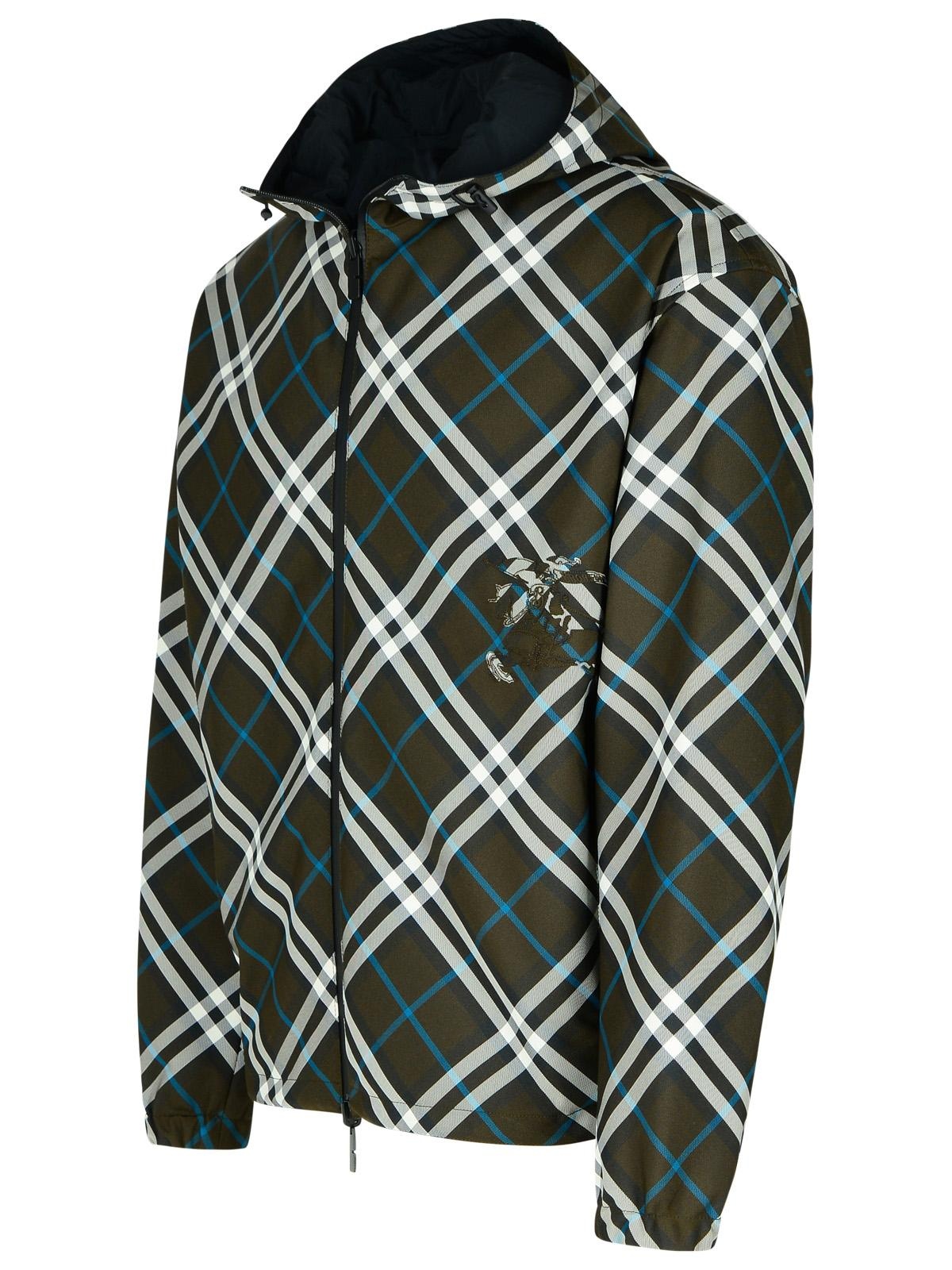 Burberry 'Check' Reversible Green Polyester Jacket Man - 2