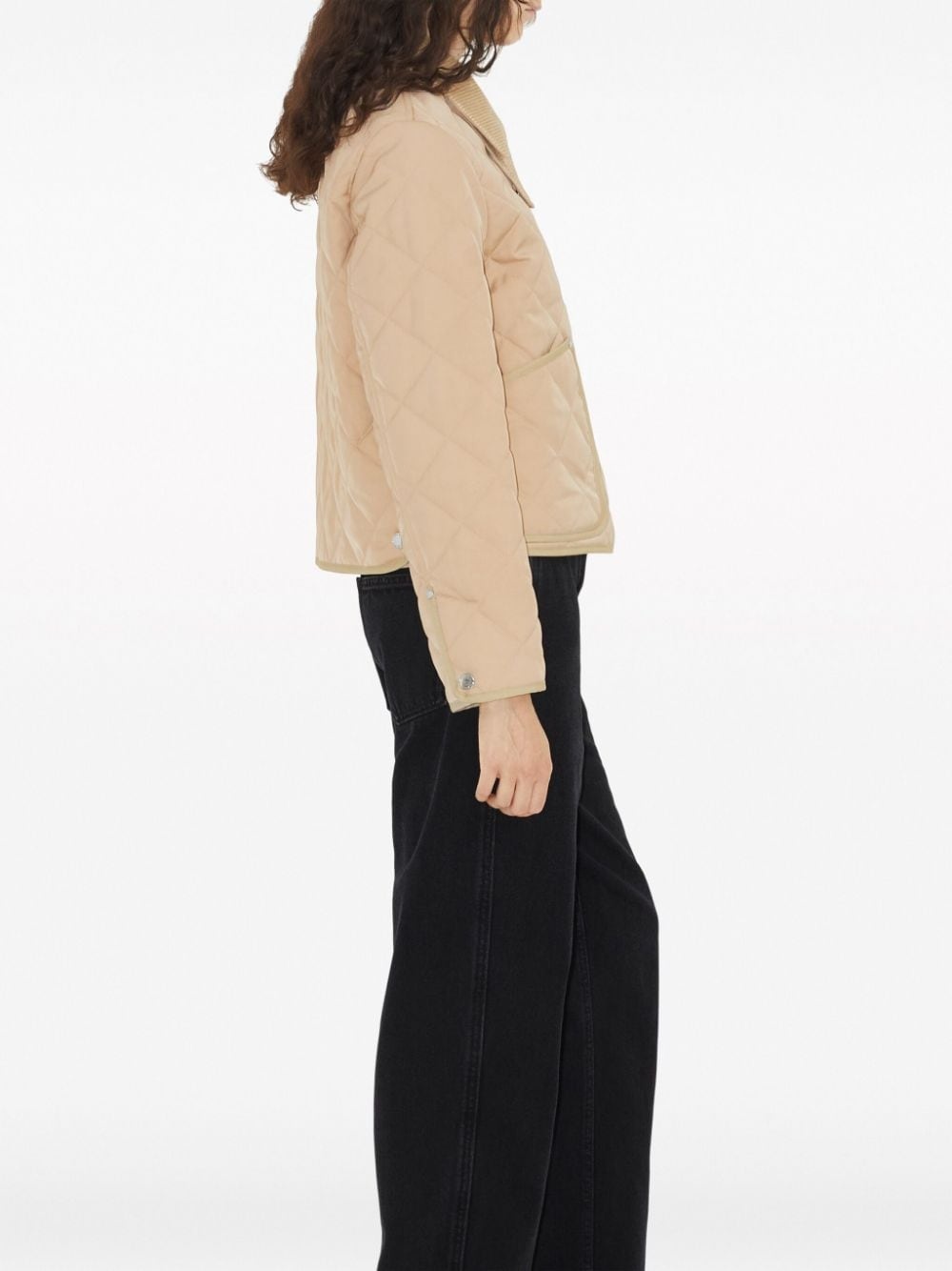 straight-point collar quilted jacket - 3