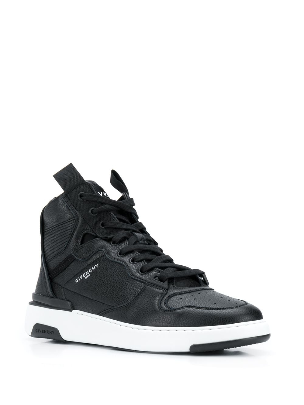 high-top leather sneakers - 2