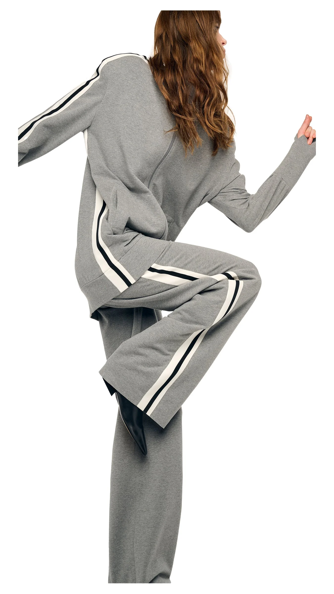 SIDE STRIPE FLAT FRONT WIDE PANT - 1