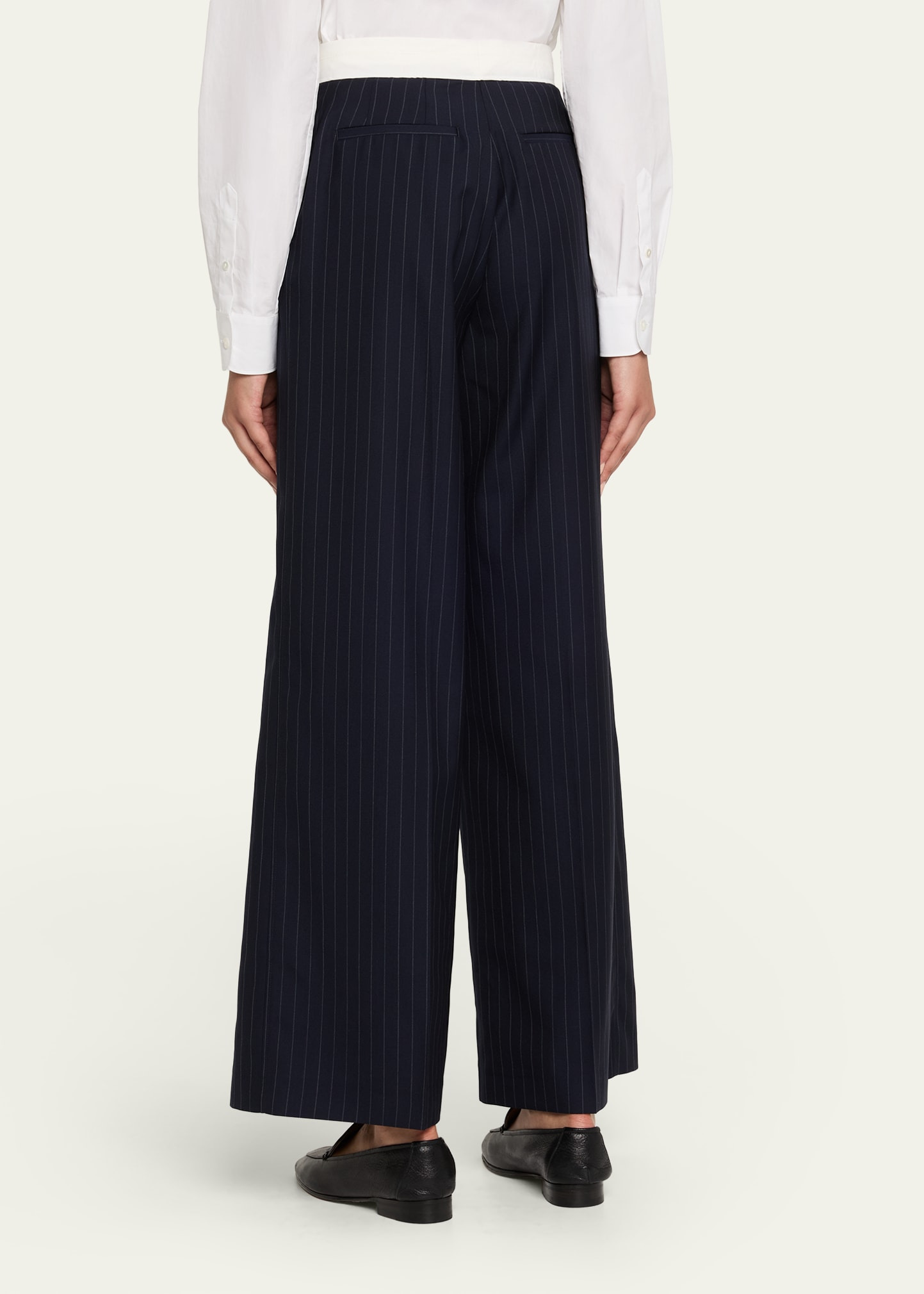 Elia Pinstripe Italian Wool Pants - 3
