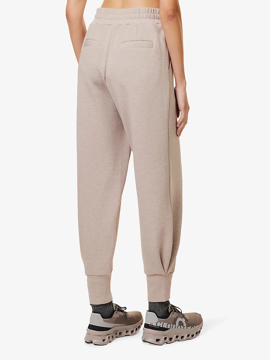 Slip-pocket elasticated-waistband stretch-jersey jogging bottoms - 4
