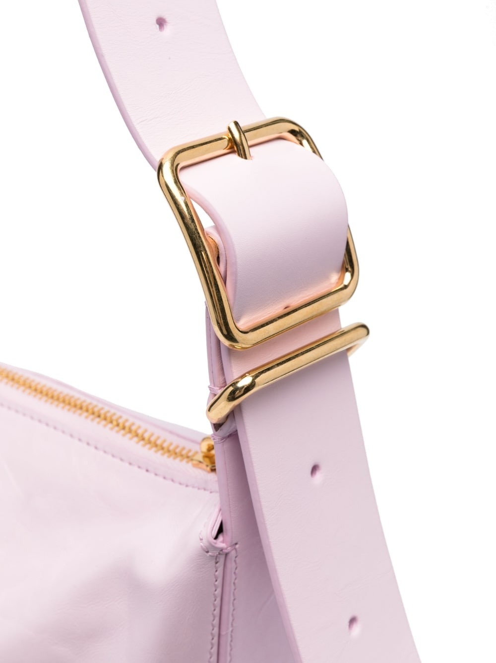 medium crinkled leather shoulder bag - 4