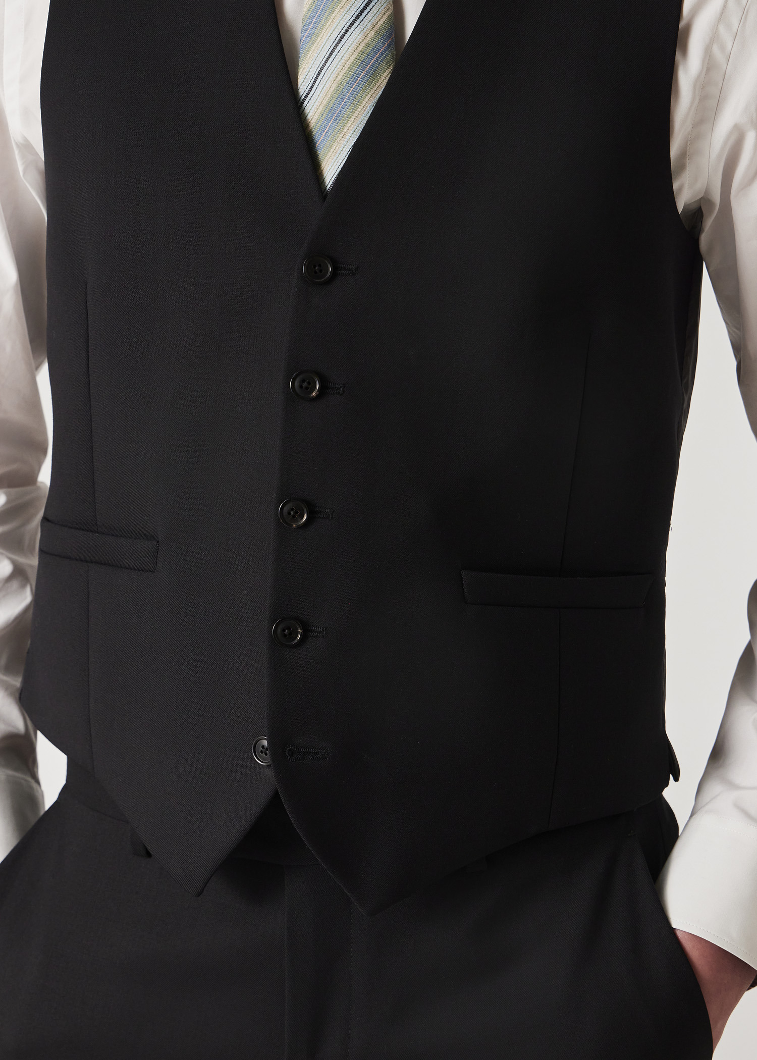 A Suit To Travel In - Black Wool Waistcoat - 3