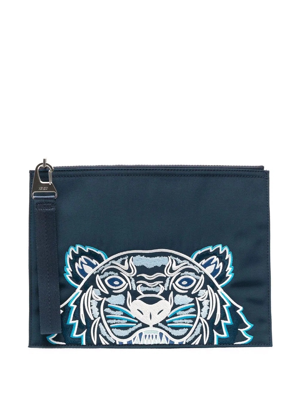 tiger-embroidered zipped pouch - 1