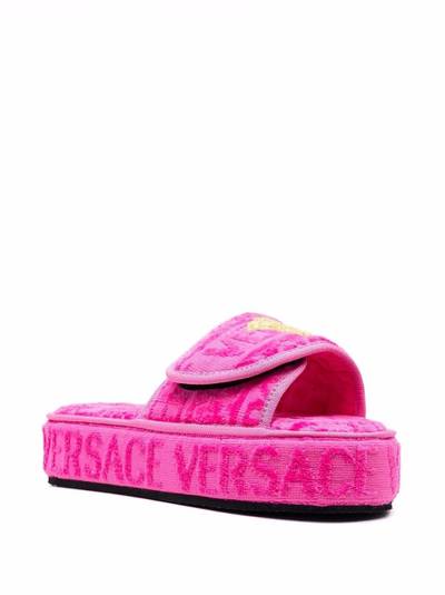 VERSACE logo-print open-toe slides outlook