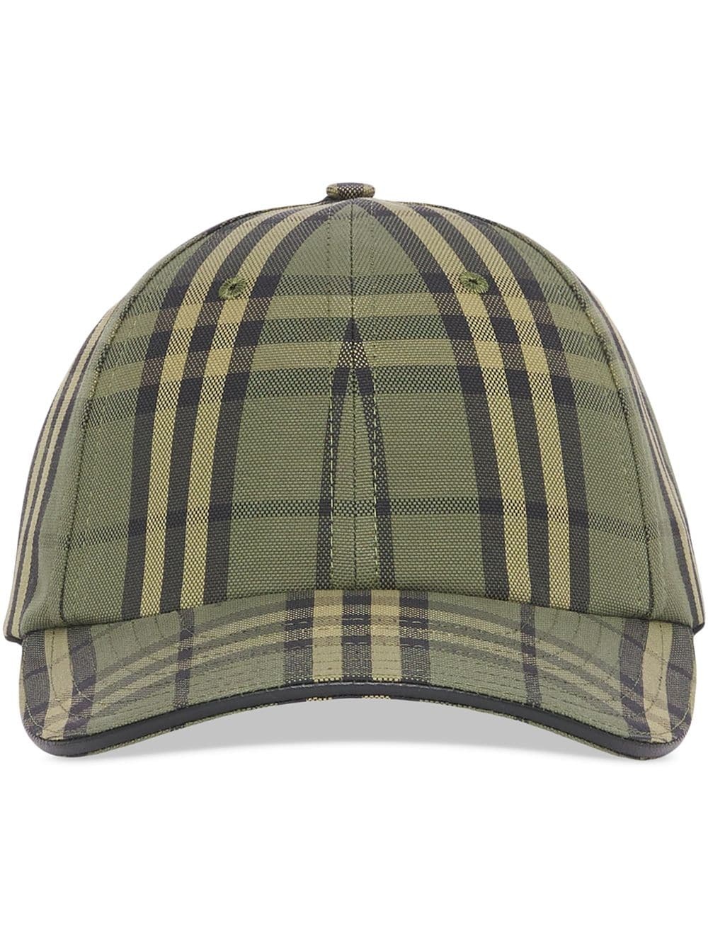 check-print canvas baseball cap - 3