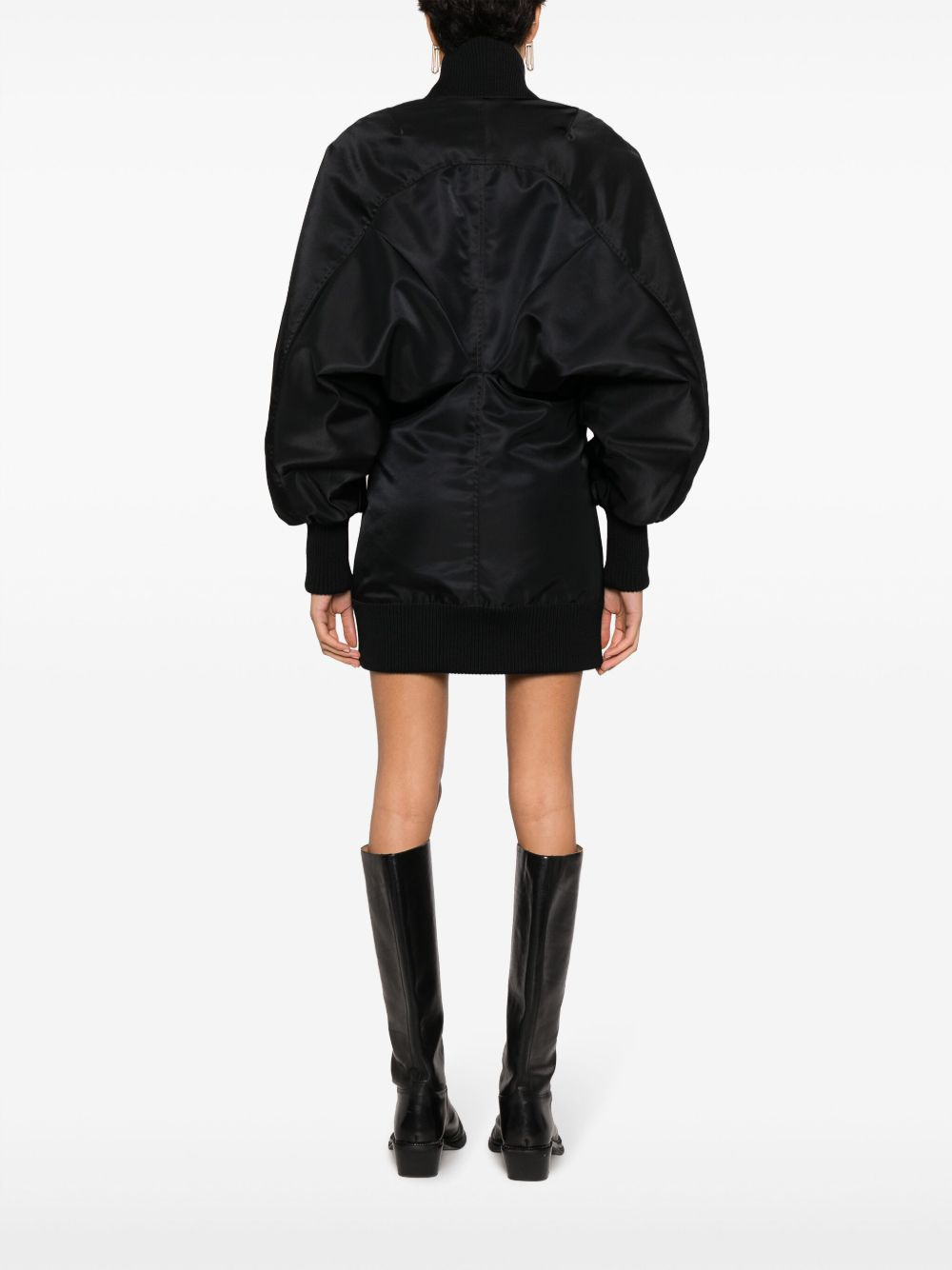 puff-sleeve zipped minidress - 4