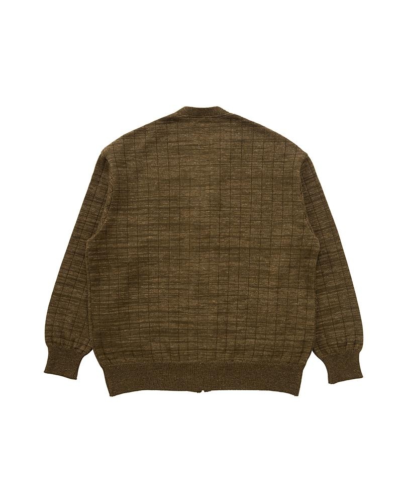 KNIT ZIP CARDIGAN OLIVE - 2