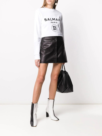 Balmain logo cropped sweatshirt outlook