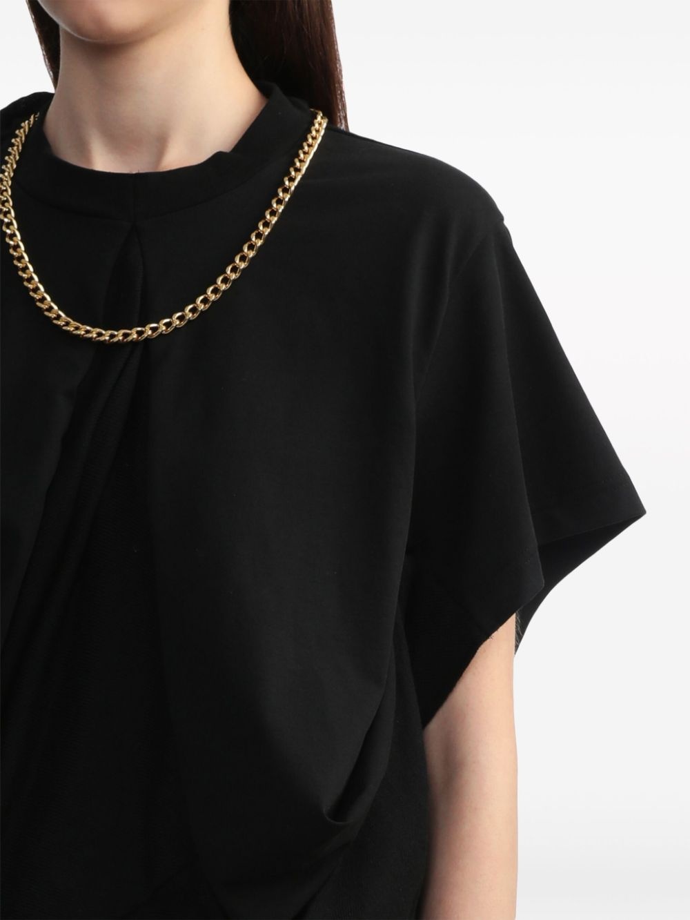chained asymmetric cotton top - 10