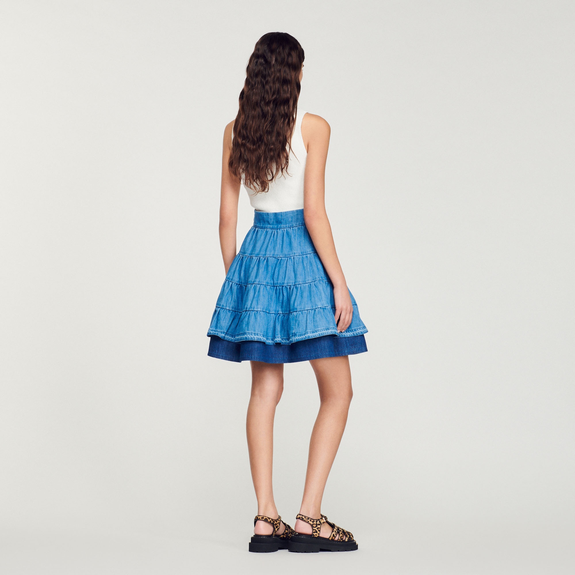 Short denim skirt - 6