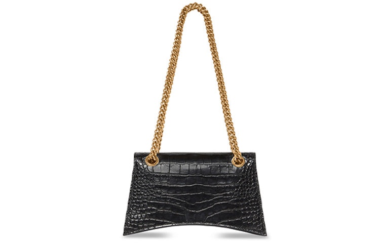 (WMNS) Balenciaga Crush Small Chain Bag Crocodile Embossed 'Black' 716351210IX1000 - 3