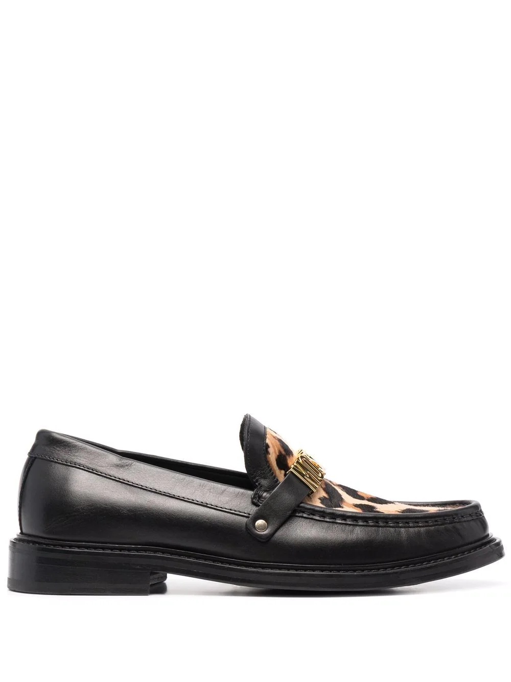 leopard-print logo loafers - 1