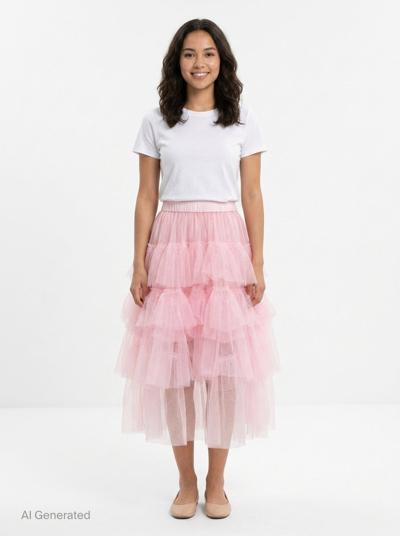 Long Tiered Tulle Skirt 4