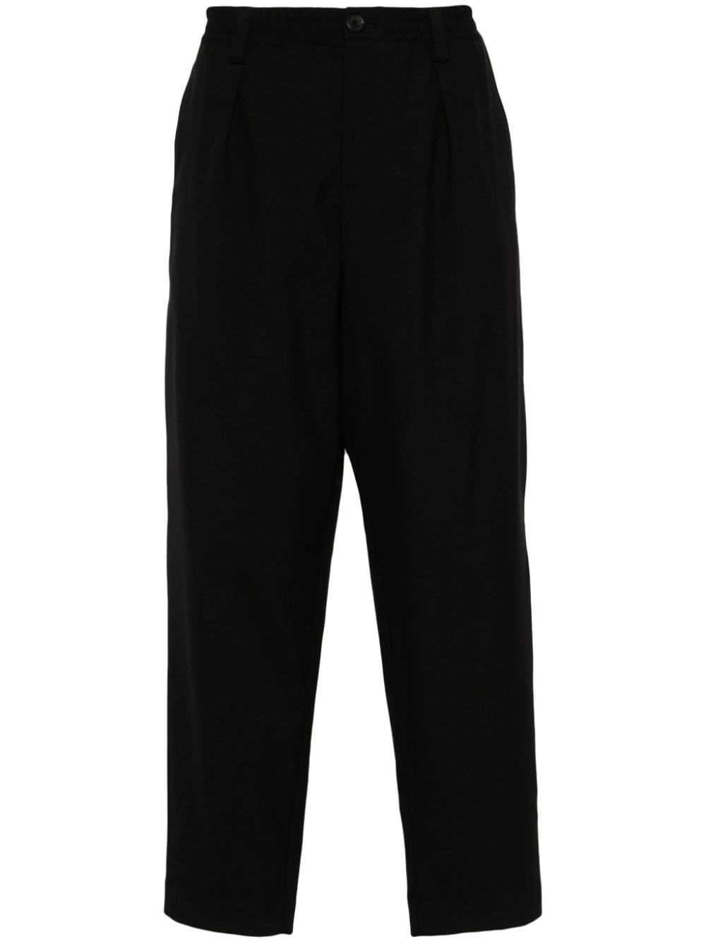 cropped wool tapered trousers - 1