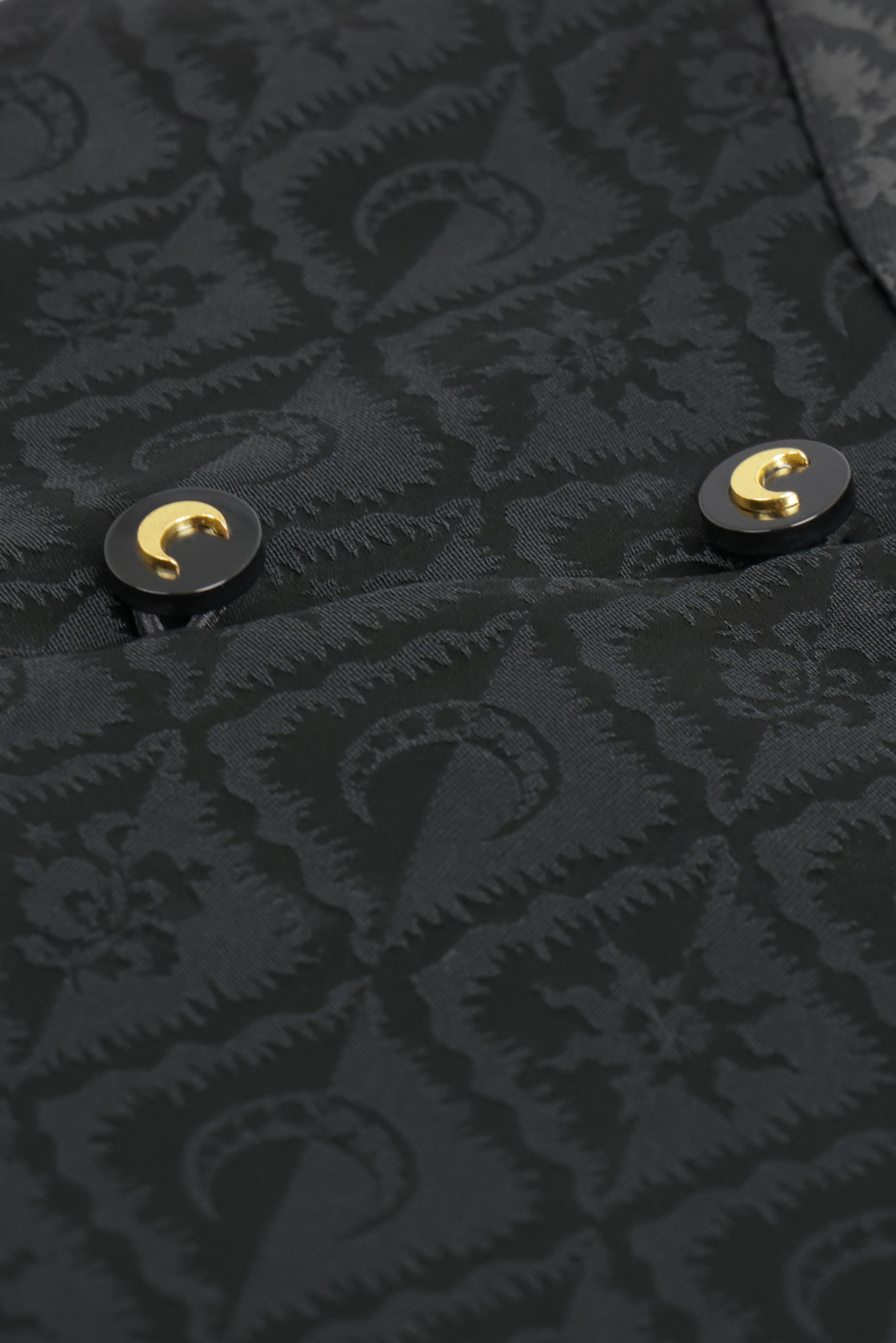 JACQUARD VISCOSE LONG TOP | BLACK - 6