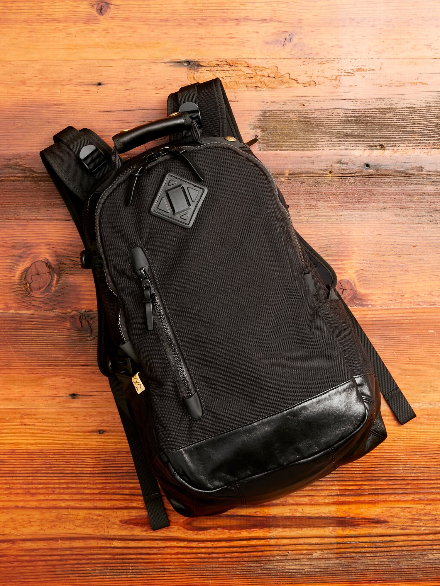 visvim Lambskin Cordura 20L Backpack in Black | blueowl | REVERSIBLE