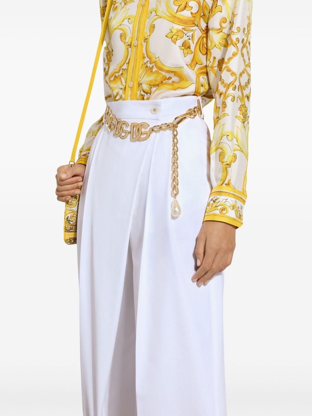 high-waist flared trousers - 5