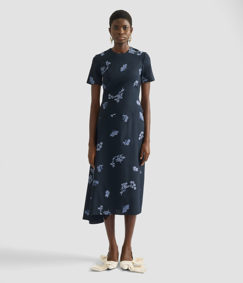 DRAPED JACQUARD MIDI DRESS 3