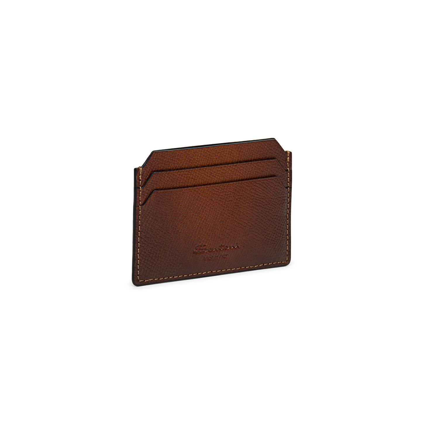 Brown saffiano leather credit card holder - 5