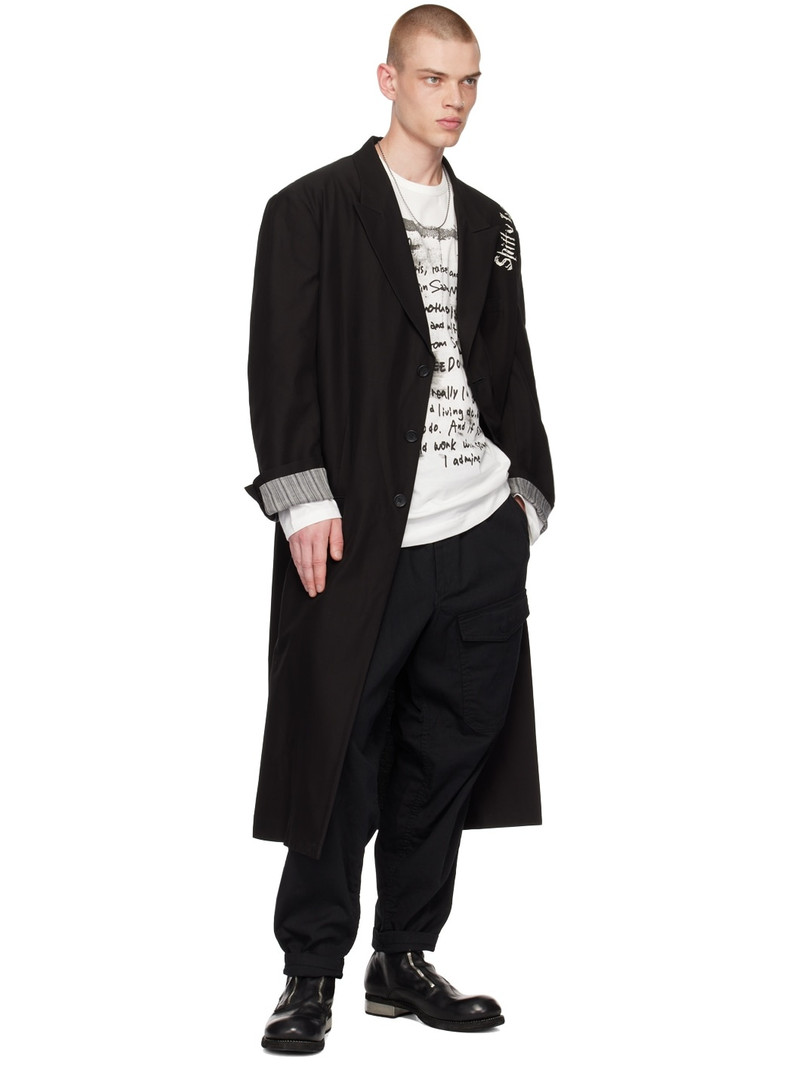 Yohji Yamamoto White Printed Long Sleeve T-Shirt outlook