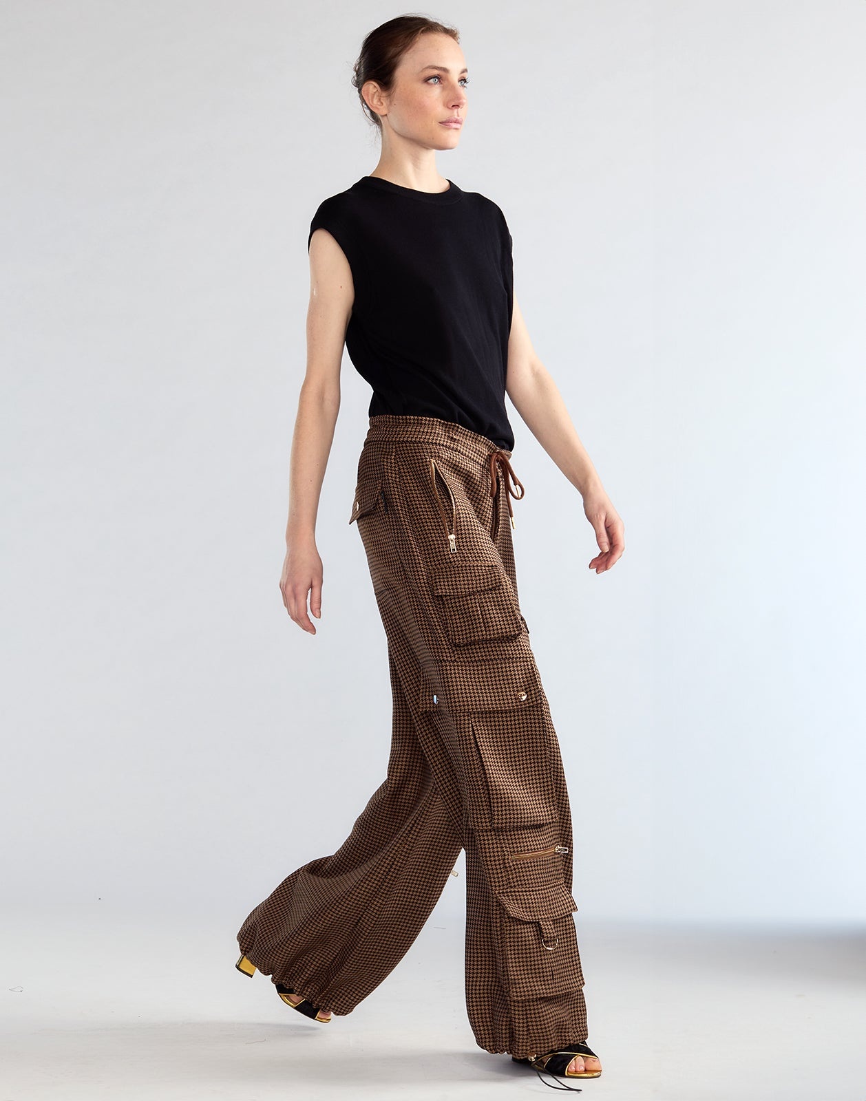 Houndstooth Cargo Pants - 4