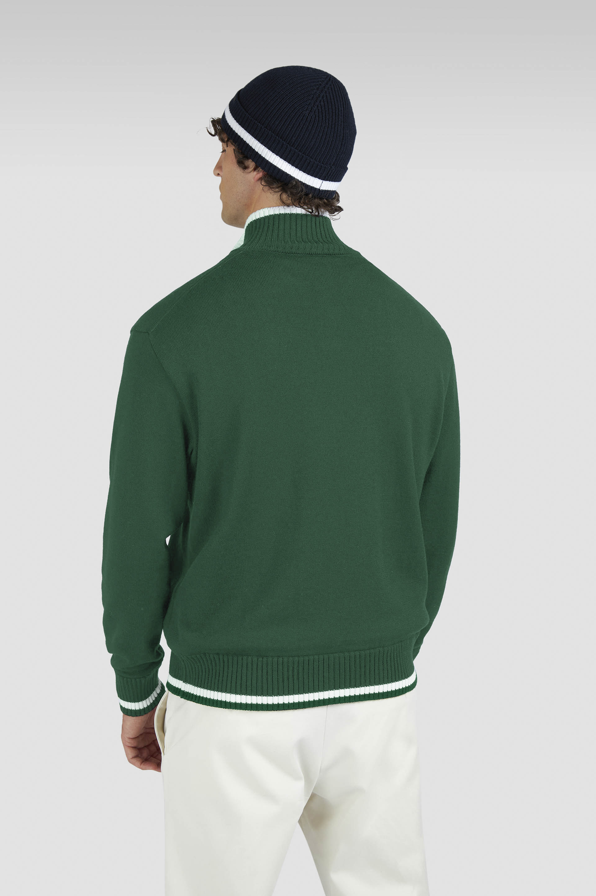 SOFT COOL TOUCH WOOL HALF ZIP SWEATER - 3