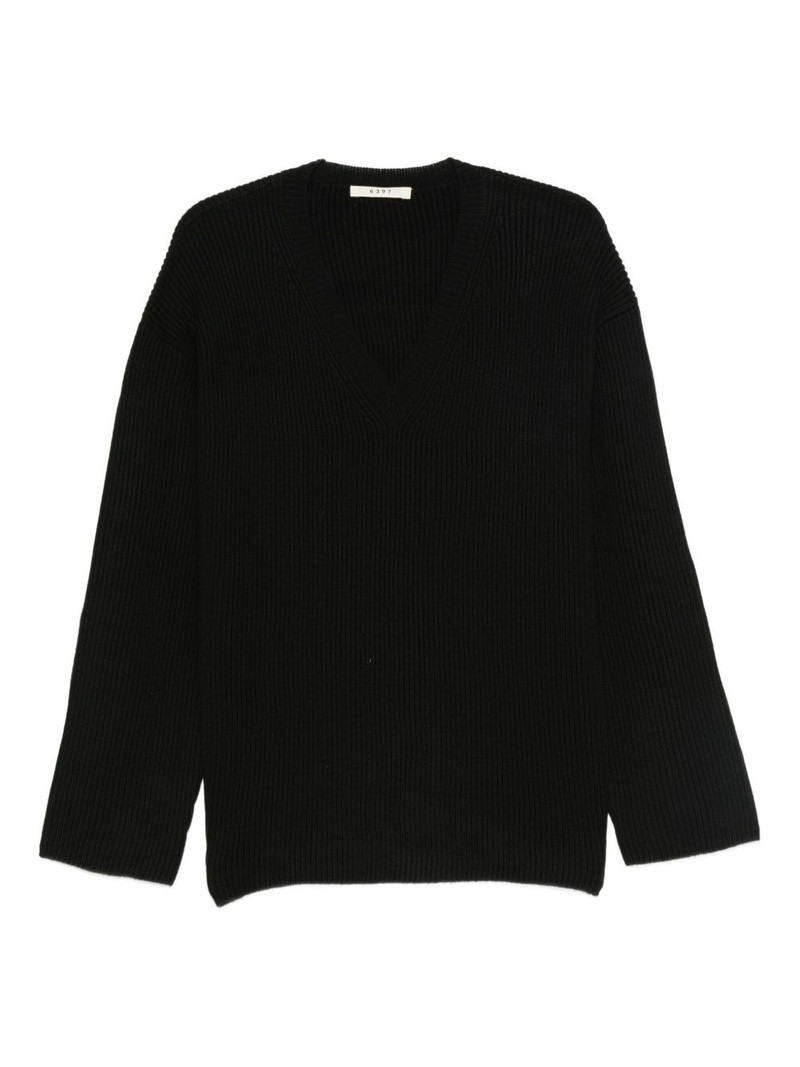 ribbed V-neck jumper 1