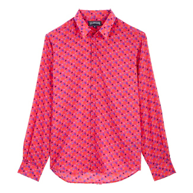 Unisex Cotton Voile Summer Shirt Micro Ronde Des Tortues - 1