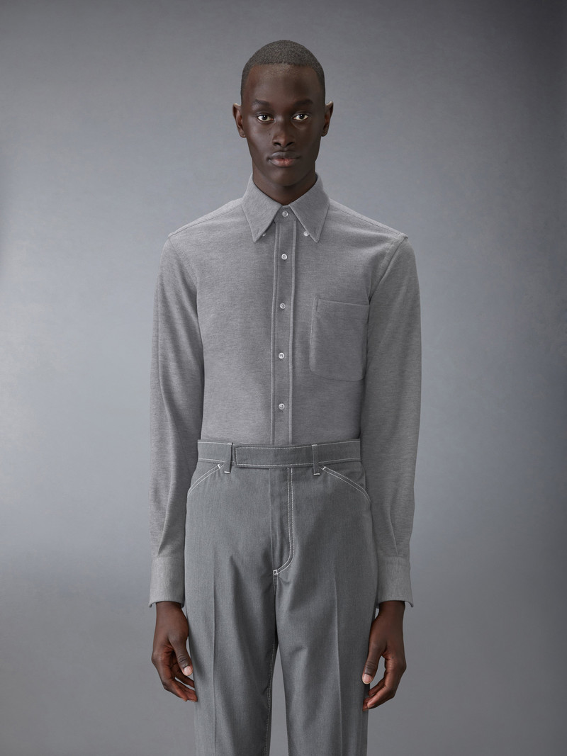 Thom Browne Classic Pique Straight Fit Shirt outlook
