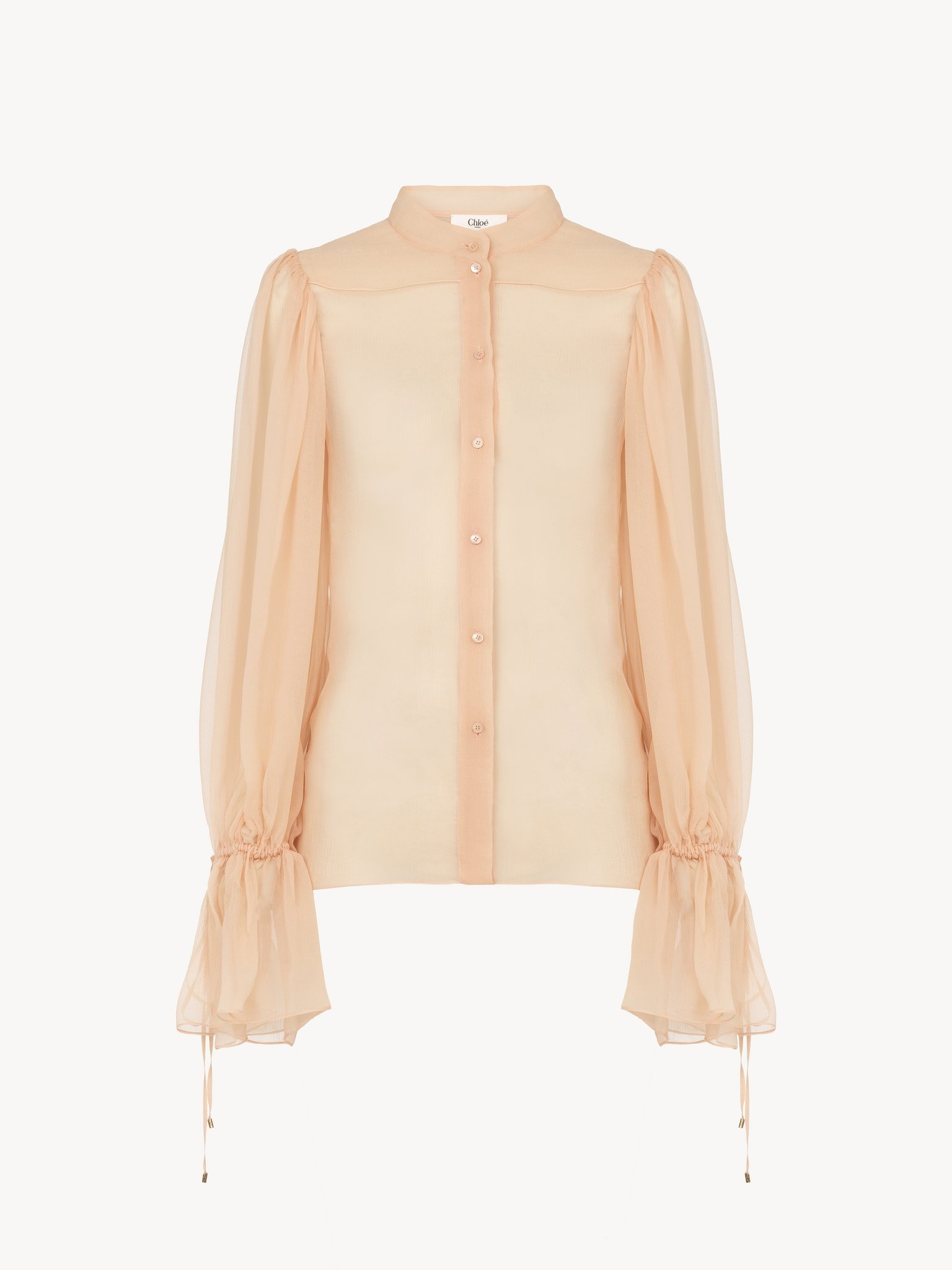 PUFF-SLEEVE BLOUSE IN SILK MOUSSELINE - 2