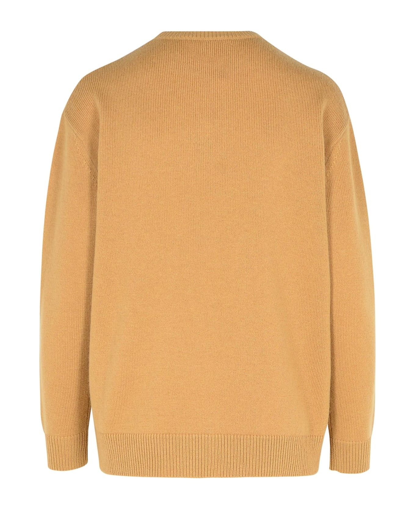 'plata' Brown Cashmere Blend Sweater - 3