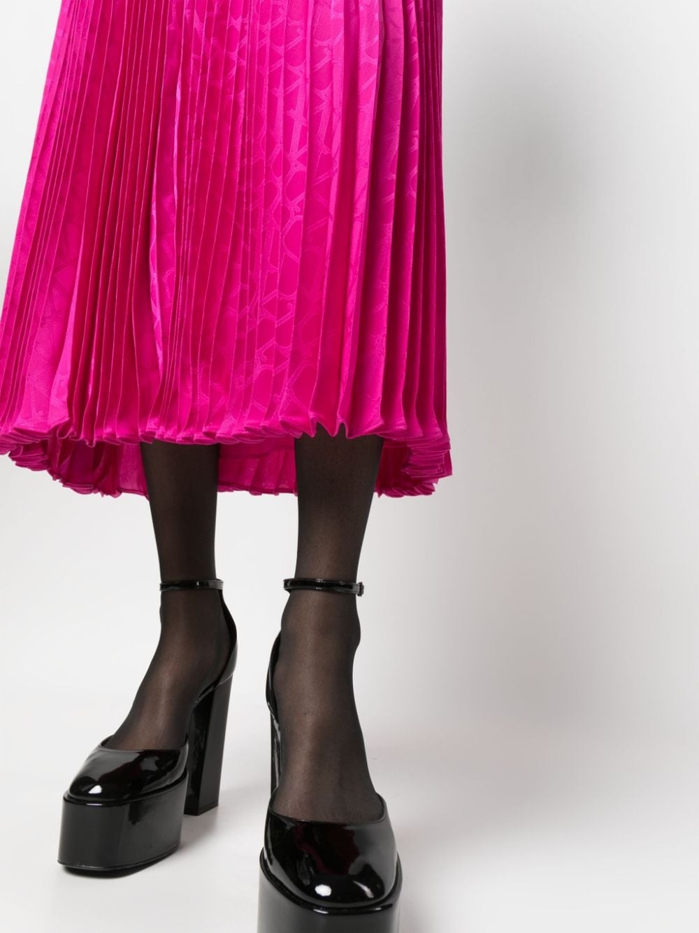 pleated silk midi skirt - 5