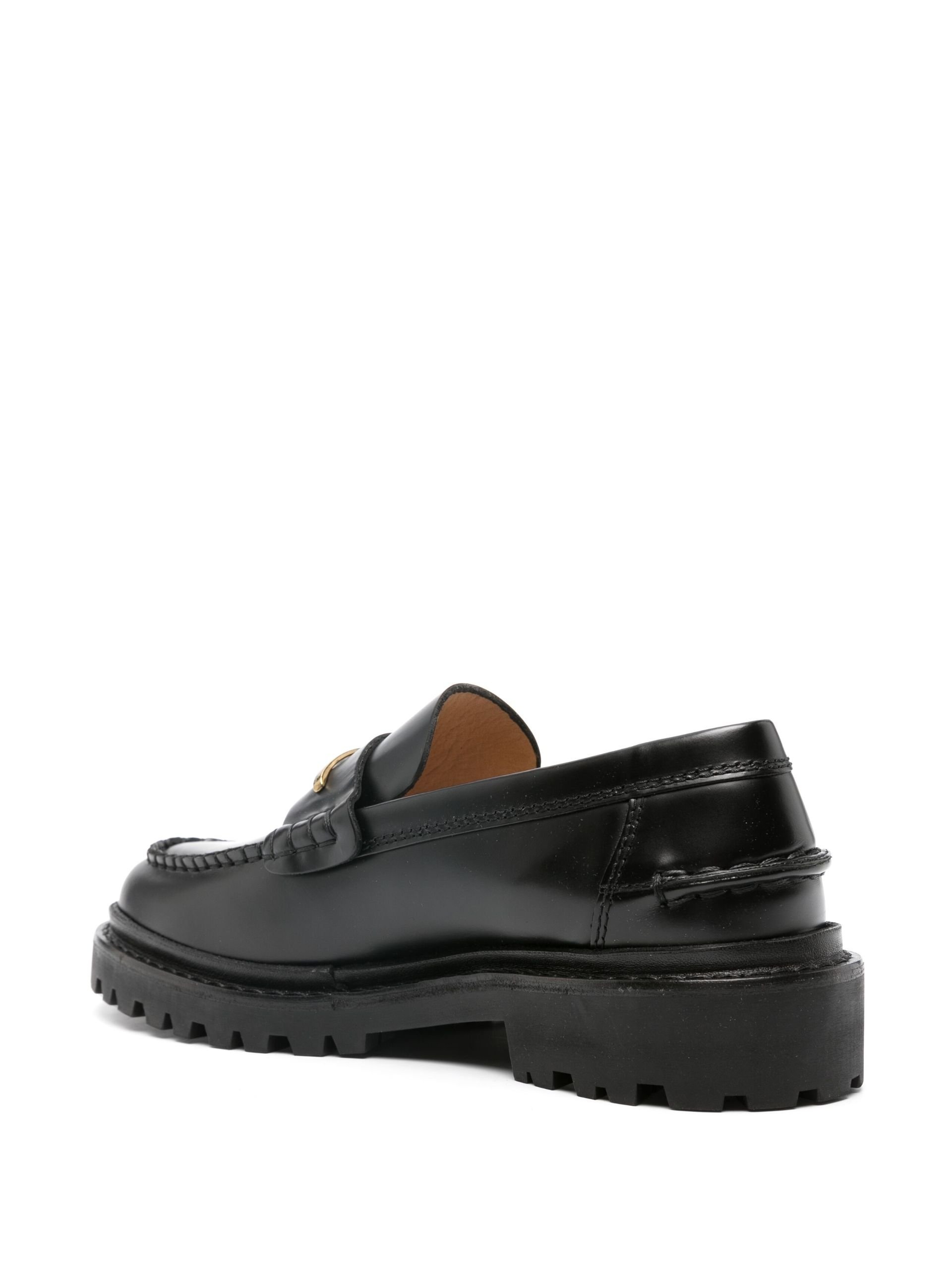 Black Frezza Leather Loafers - 3